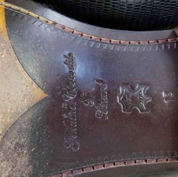 DAVID EDEN GENUINE CROCODILE LIZARD MEN SHOES OXFORDS BLACK GRAY SIZE 13 EUC - Picture 5 of 13